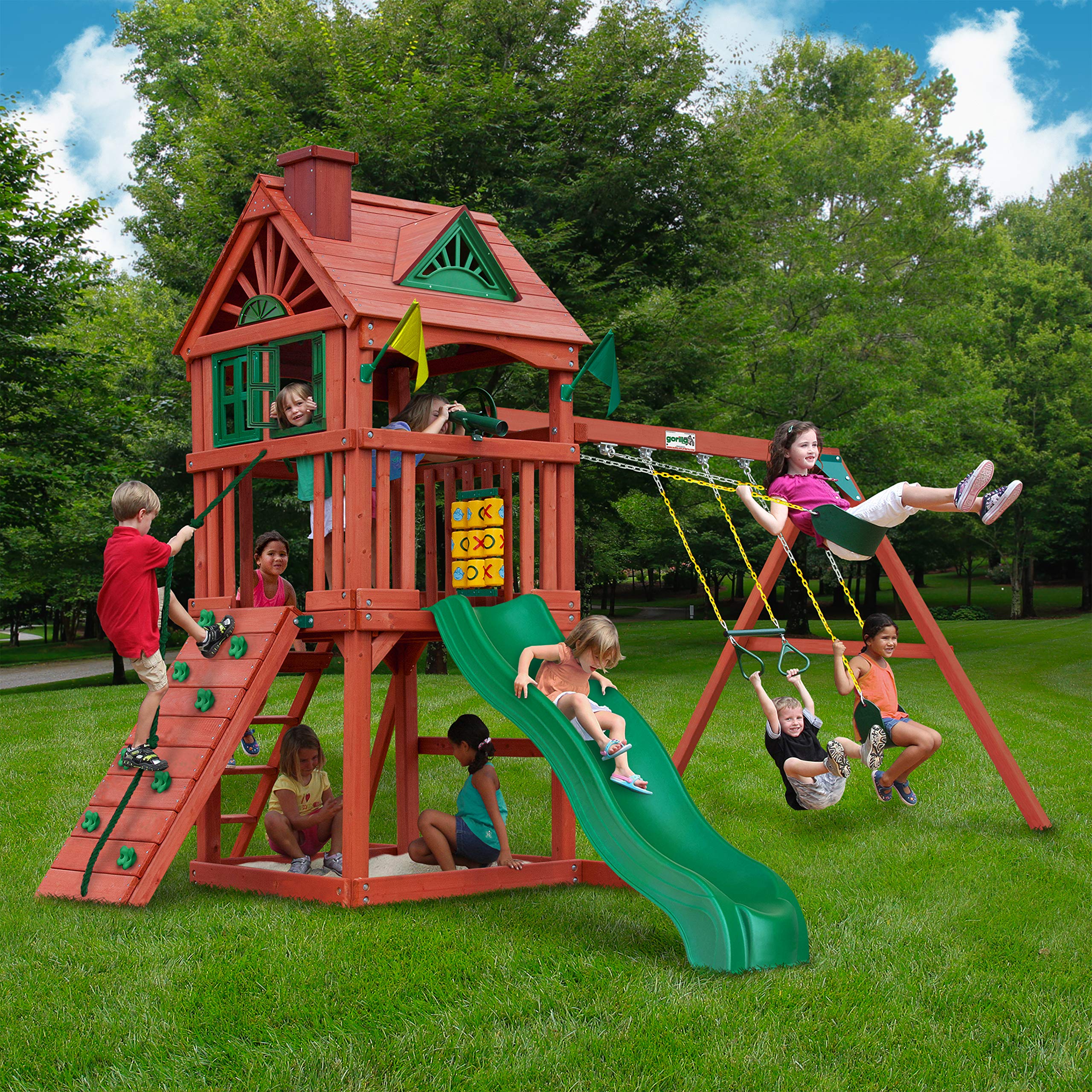 【Sports&Outdoors】【BS】Gorilla Playsets 01-0021 Nantucket II Wooden Swing Set
