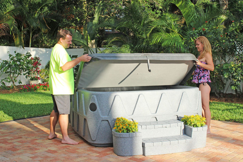 Elite 500 5-Person Lounger Plug and Play with 29 Stainless Jets, Ozone, and LED Waterfall by AquaRest Spas