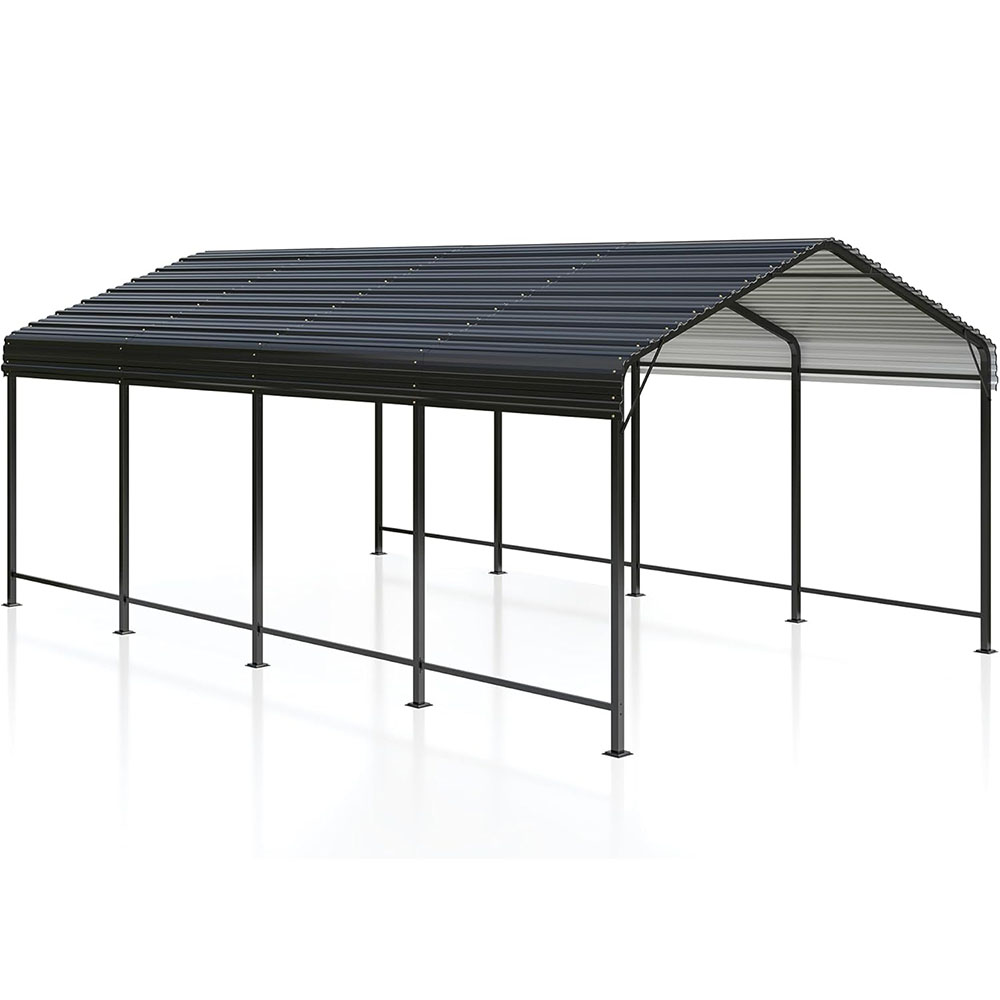 12x20 Metal Carport Carports with Enhanced Base Heavy Duty Garage Outdoor Galvanized Car Shelter for Car, Boats and Truck
