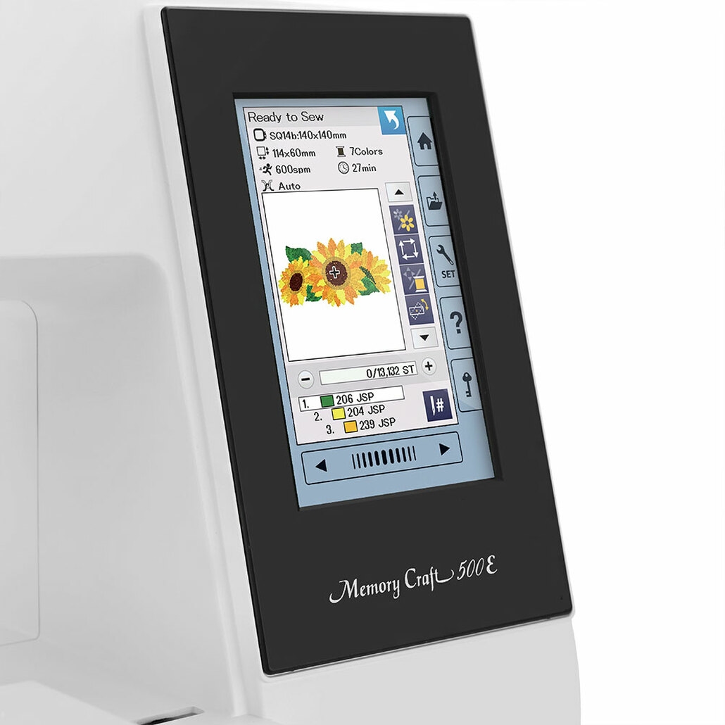 JAN Memory Craft 500e Computerized Embroidery Machine w/ FREE! Spool Stand and Embroidery Hoop V.I.P Reward Package and FREE! Next-Day Shipping