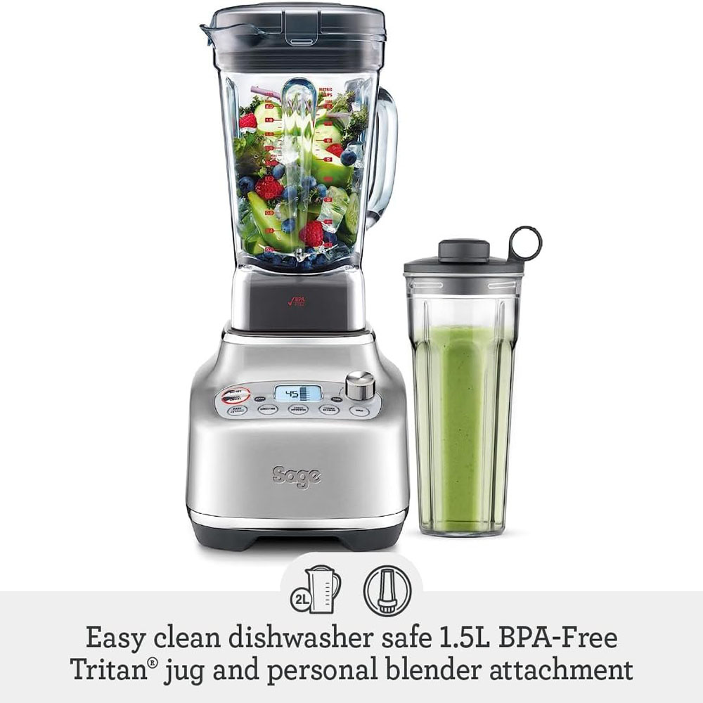 Sage SBL920BSS the Super Q, Super Blender, 2400 W, 2 Litres, Brushed Stainless Steel