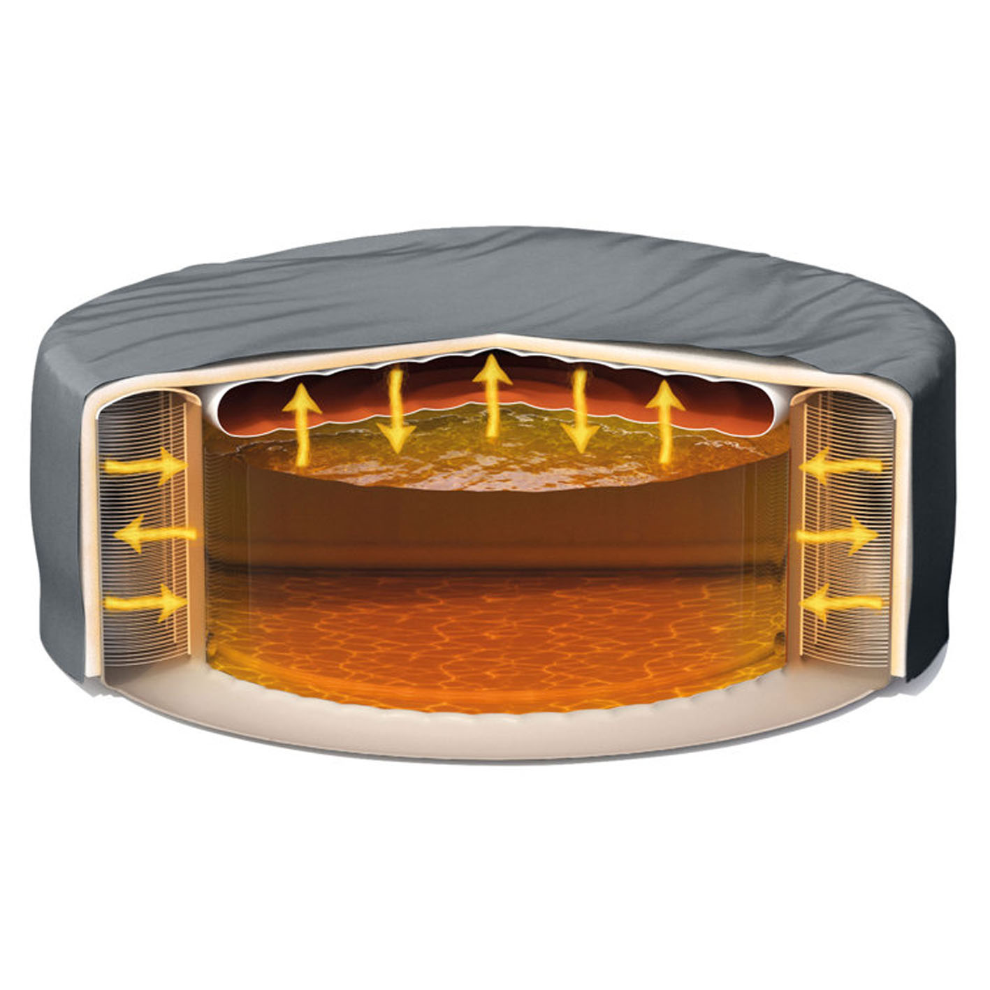 INTEX 28425E 77in PureSpa Inflatable Spa, 6Person, Tan 77in / 6Person Spa Only