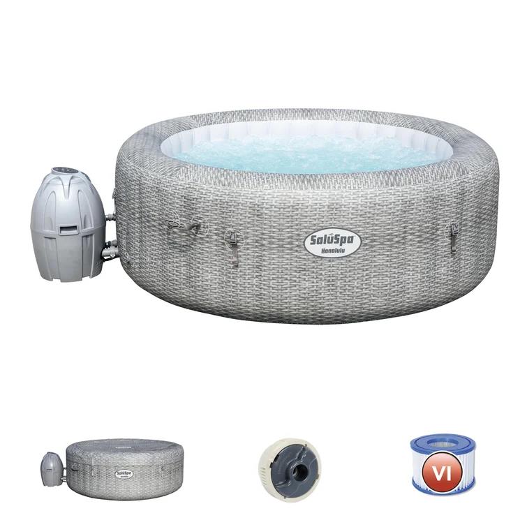 Coleman 4 - Person 114 - Jet Round Inflatable Hot Tub in Gray