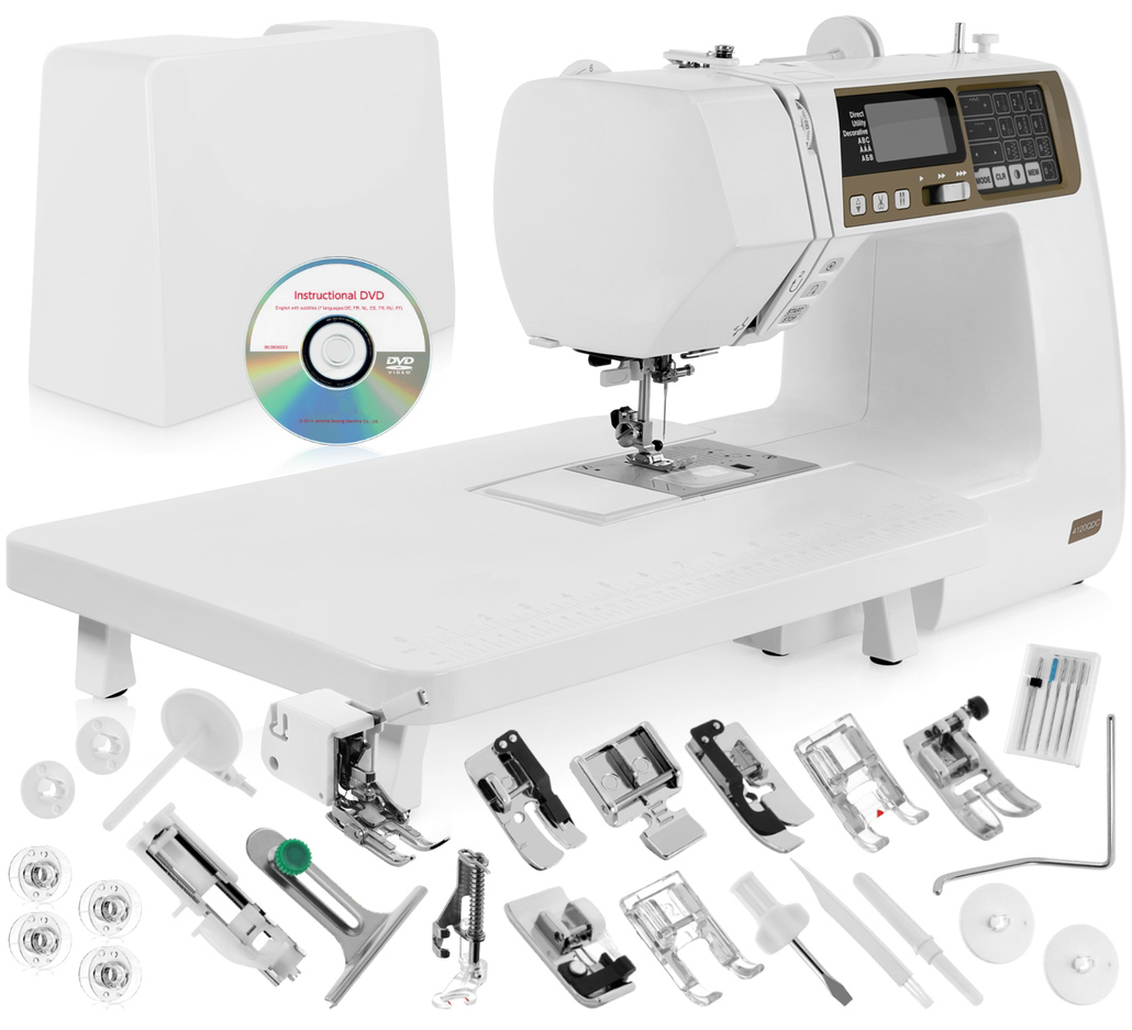 JAN 4120QDC Computerized Sewing Machine w/ Hard Cover + Instructional DVD + Quilt Kit + More!