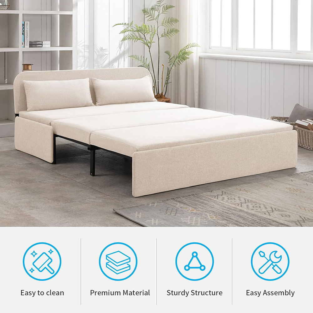 Mjkone Double Bed 2 in 1 Convertible Sofa Bed