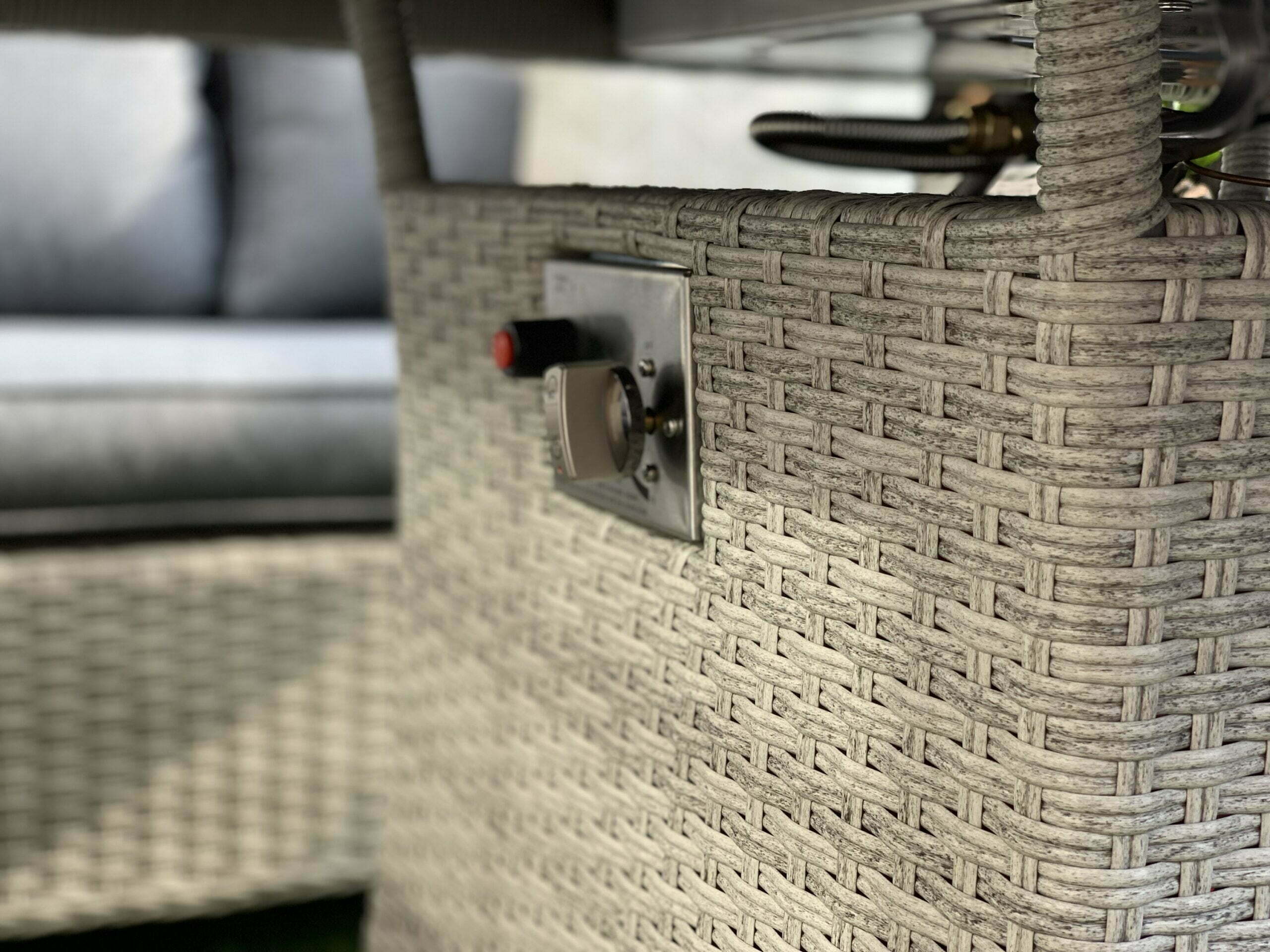 Rattan Corner Firepit Dining Patio Set 8 Seater