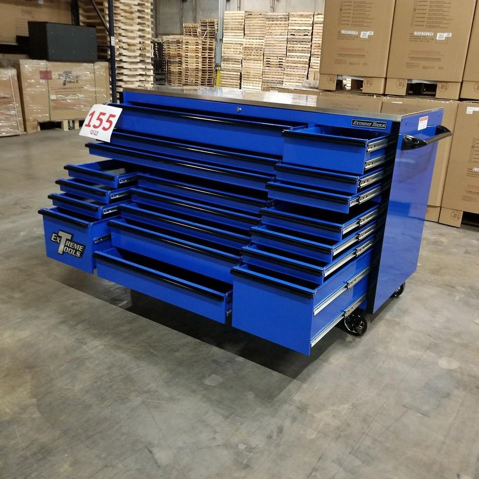 Dent Extreme Tools 72 x 30 19 Drawers Triple Bank Roller Cabinet With Stainless Steel Top C Showroom Demo