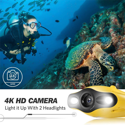 Mini Underwater Drone – Underwater Drone Submarine with 4K UHD Camera for Real Time Viewing, Dive to 330ft, APP Remote Control & Remote Controller, Live Stream, Tilt-Lock Adjustable, Fish Finder, ROV