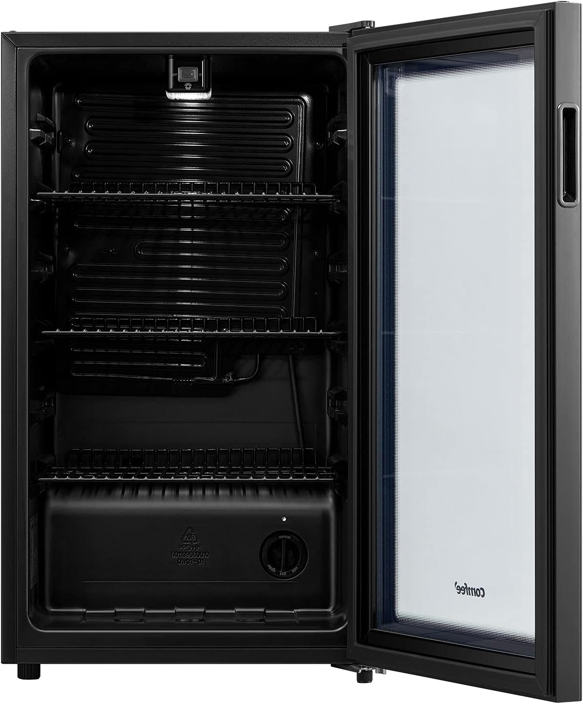 COMFEE' RCZ96BG1(E) Under Counter Beer Fridge, 93L Beverages & Drinks Fridge, LED Light, Removable Shelves, Economic Energy [En