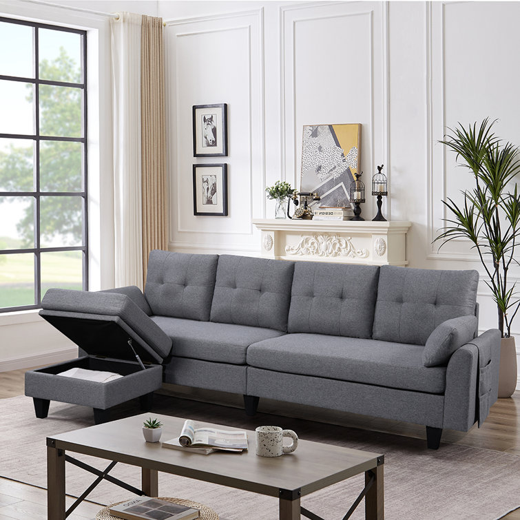 Linnzi 101'' Upholstered Sectional Sofa With Chaise