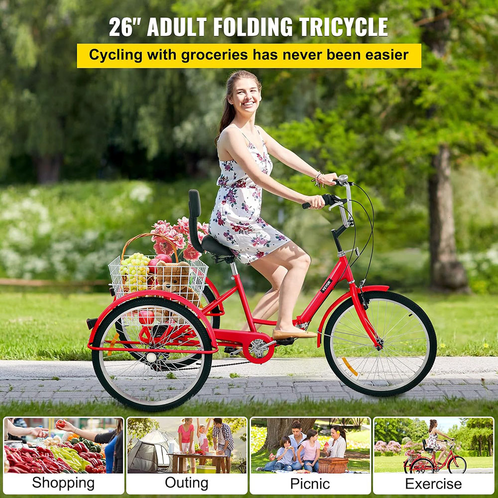 26 inch adult folding tricycle