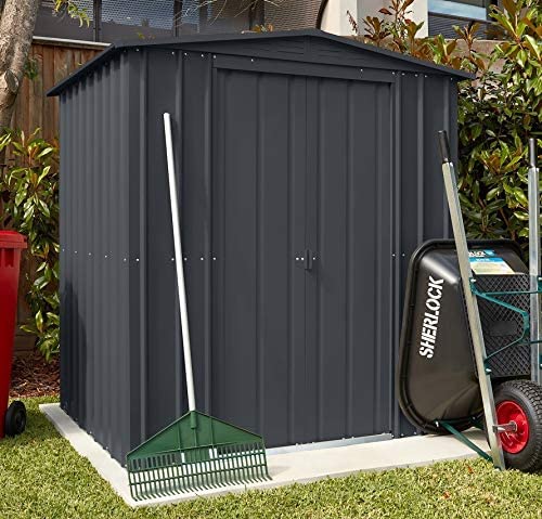 【Storage Shed】Anthracite Grey Metal Apex Roof Shed 6 x 5