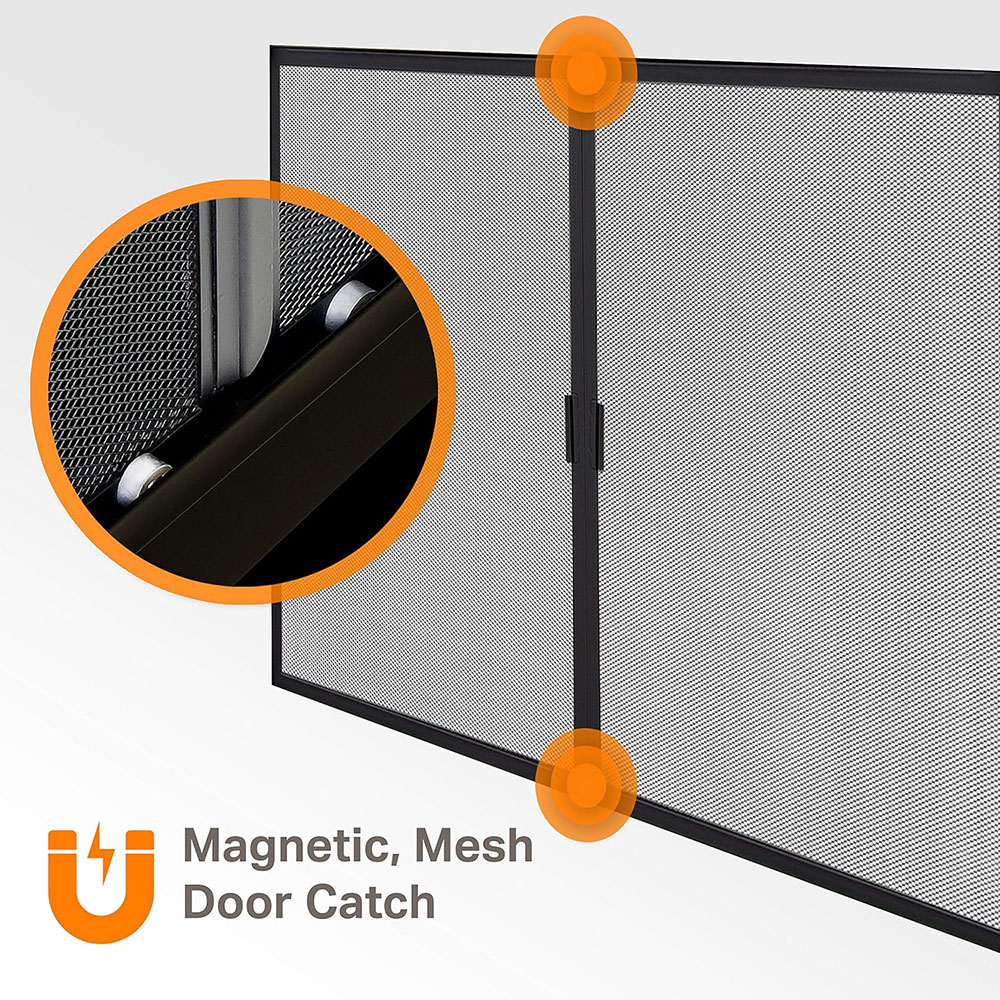 Pleasant Hearth Edinburgh Glass Firescreen Gunmetal - Large