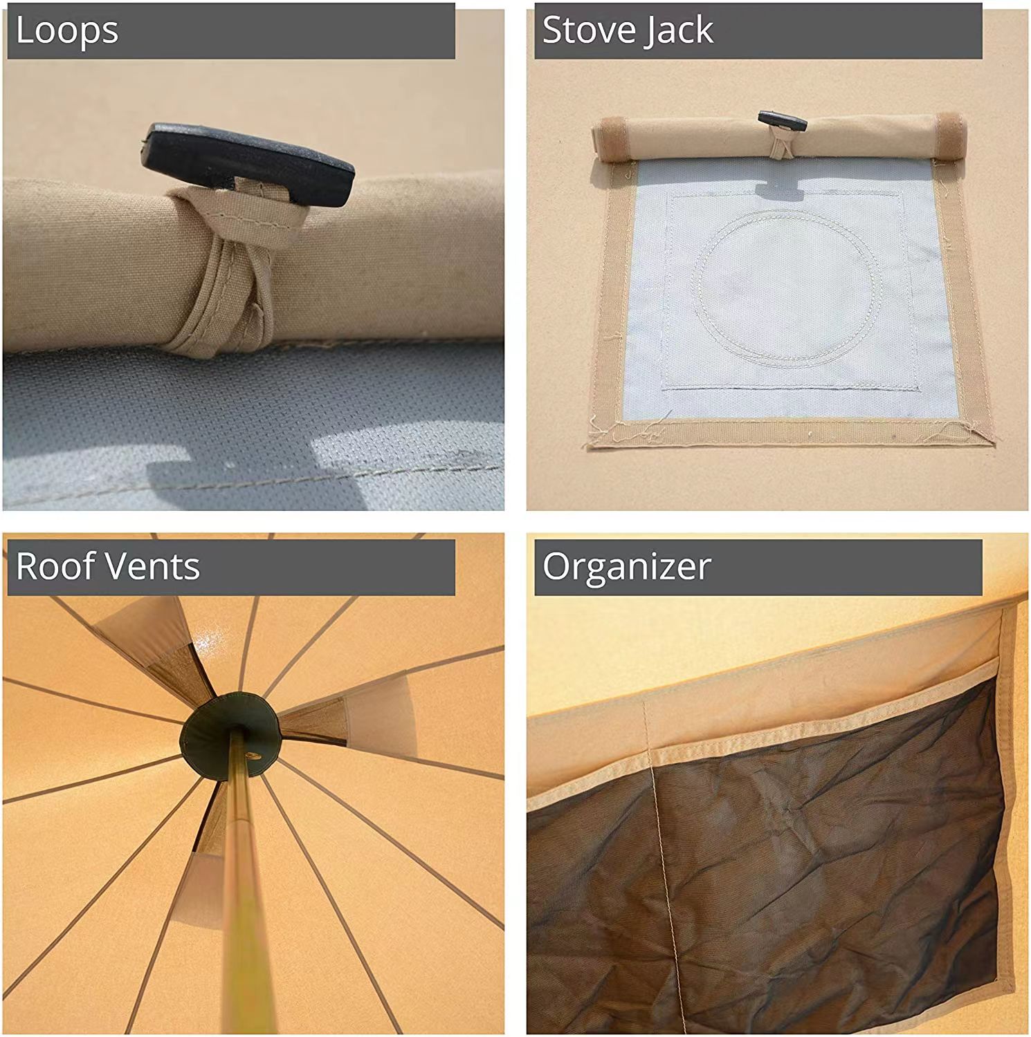 WHITEDUCK Regatta Canvas Bell Tent - With Stove Jack, Waterproof, 4 Seasons Glamping and Glamping Yurt Tent