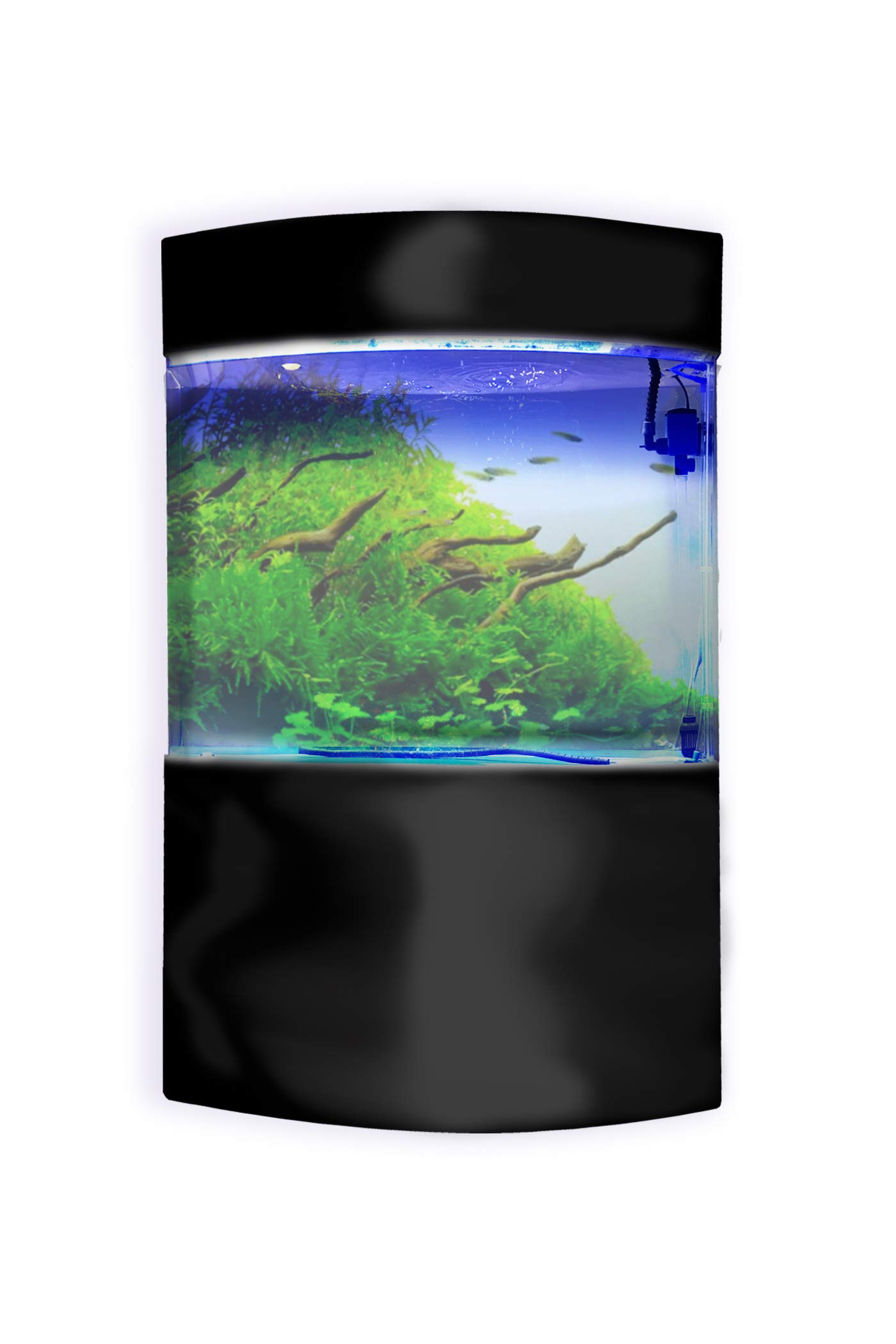 Water World Luxury Large Bow Front Acrylic Aquarium with Built-in Stand & Storage Top - 360° View