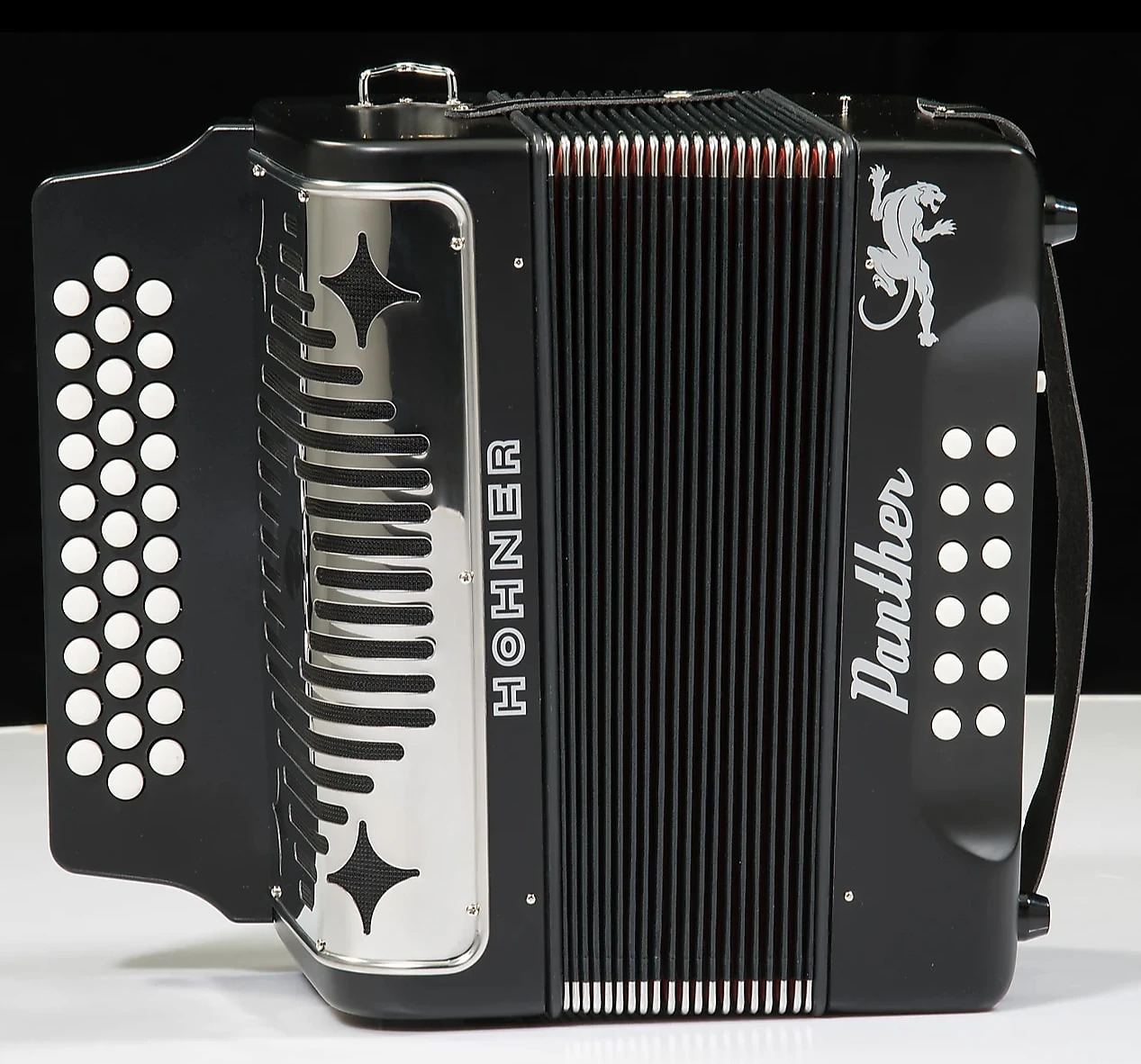 HOHNER 3100FB Accordion, 12x7.5 in, Matte Black, FBE Key, Straps and Book Included