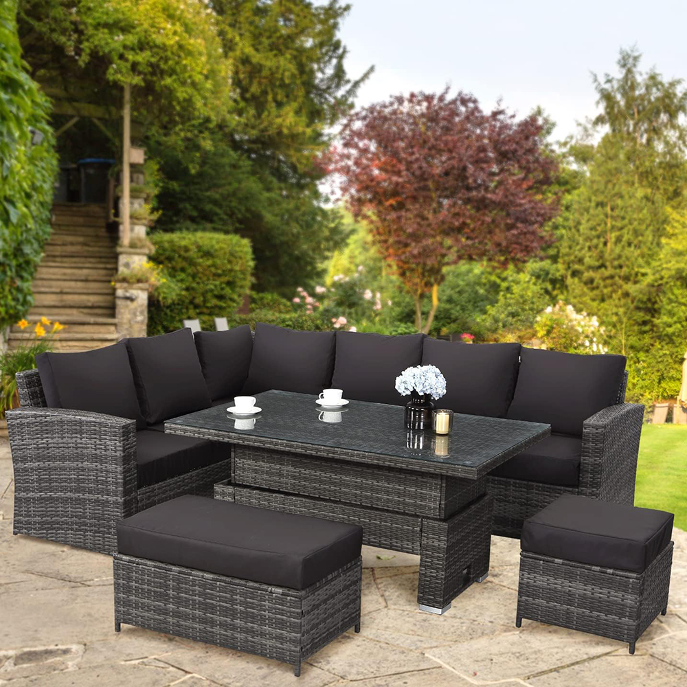 GOODS EMPORIUM 9-seater rattan garden furniture set