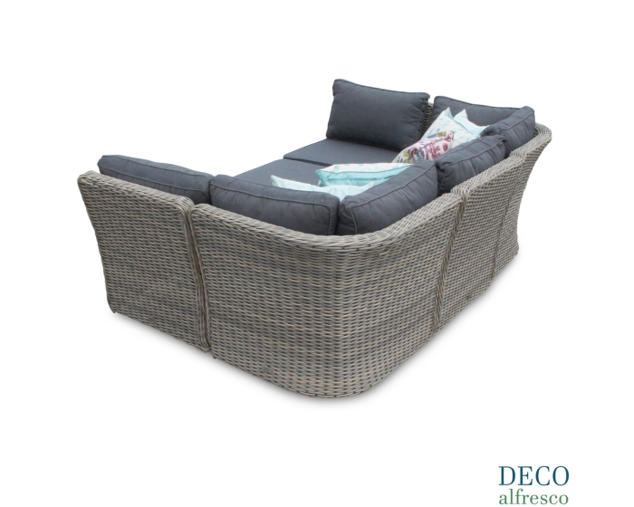 6PC High Back Modular Daybed Sofa Rattan Furniture Set - Natural DECO alfresco