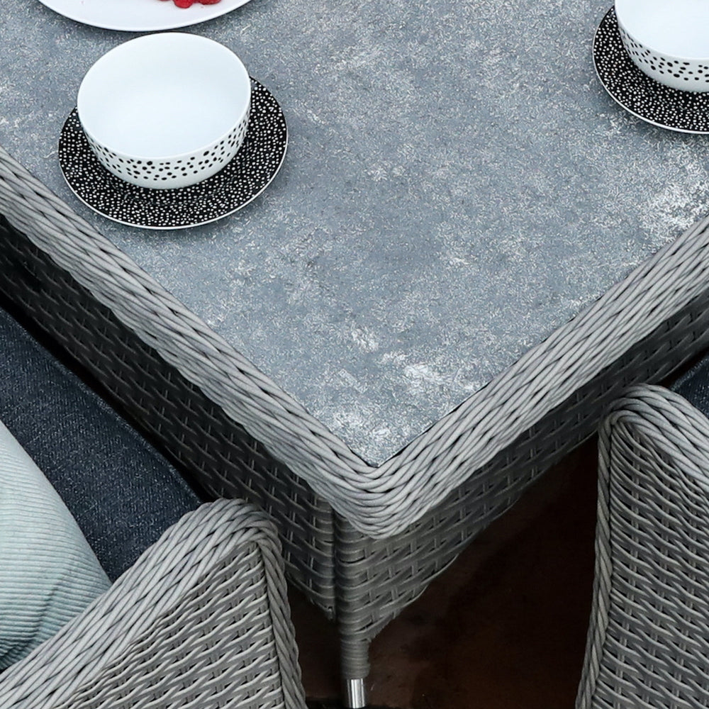 Supremo Catalan Rectangular 6 Seat Firepit Set