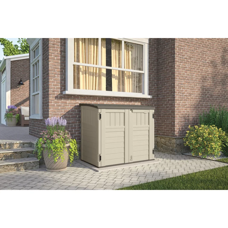 Outdoor 4 ft. 5 in. W x 2 ft. 9 in. D Plastic Horizontal Storage Shed