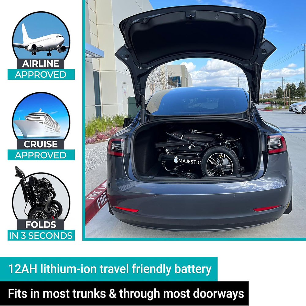 Majestic IQ-7000,Lightweight foldable electric wheelchair for the elderly, durable and ultra-light wheelchair