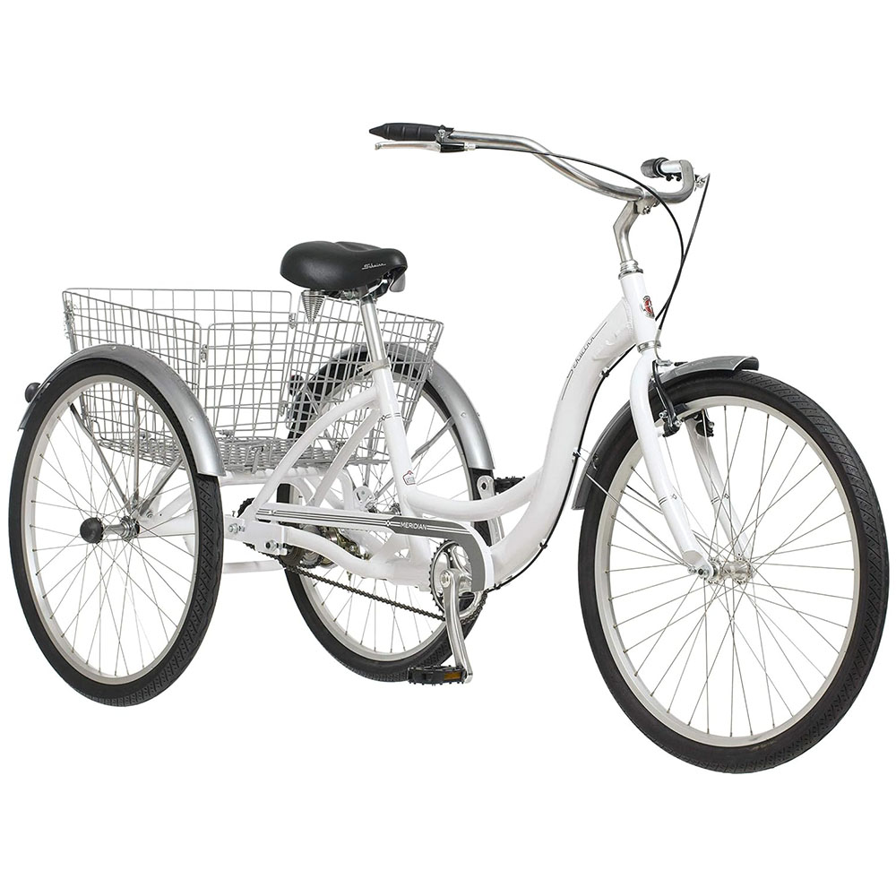 Schwinn Meridian Adult Tricycle, 24 or 26-Inch Wheel Options, Low Step-Through Aluminum Frame