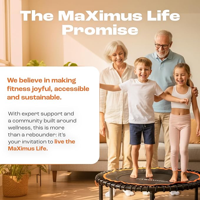 Fit Bounce Pro XL Bungee Rebounder is a Foldable Silent Orthopaedic Quality Indoor Mini Trampoline for Adults and Children DVD Extra Wide Jumping Surface Approved for Physiotherapy